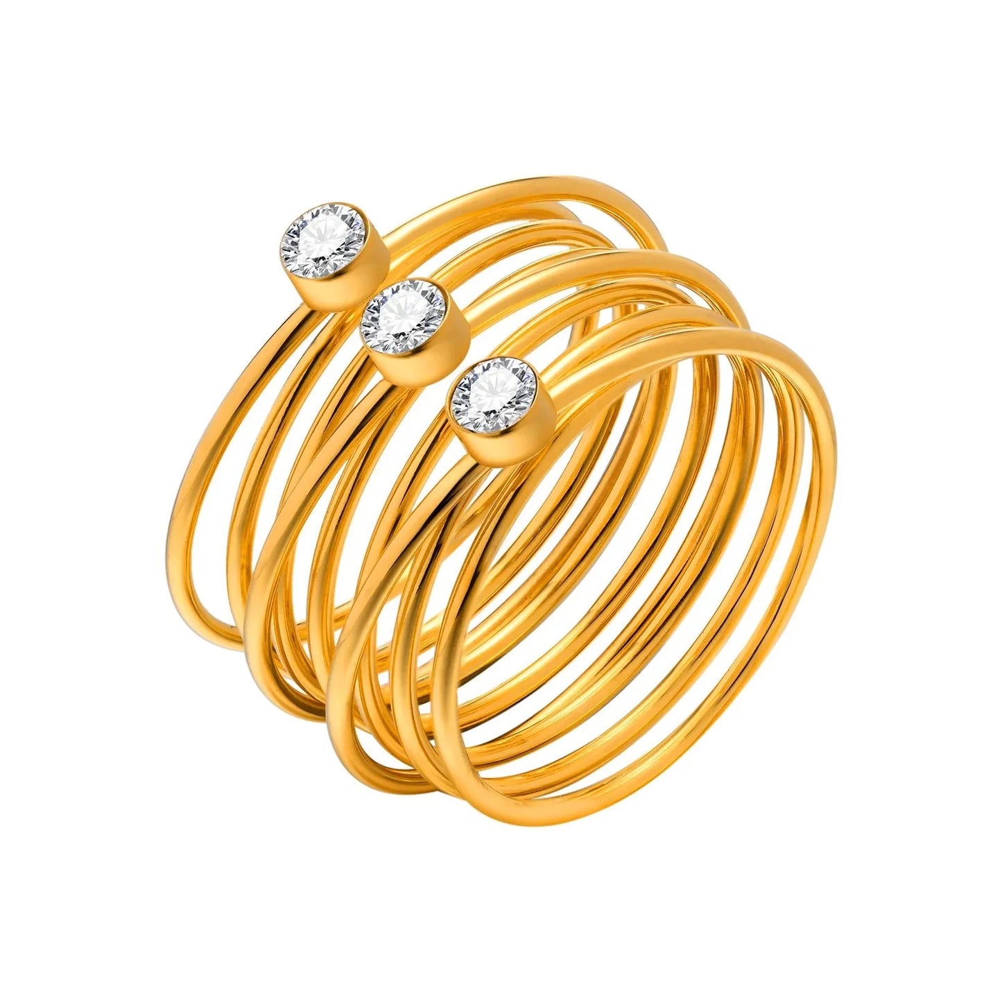Brehn | 18k Mehrschichtige Dreifach-Diamantringe