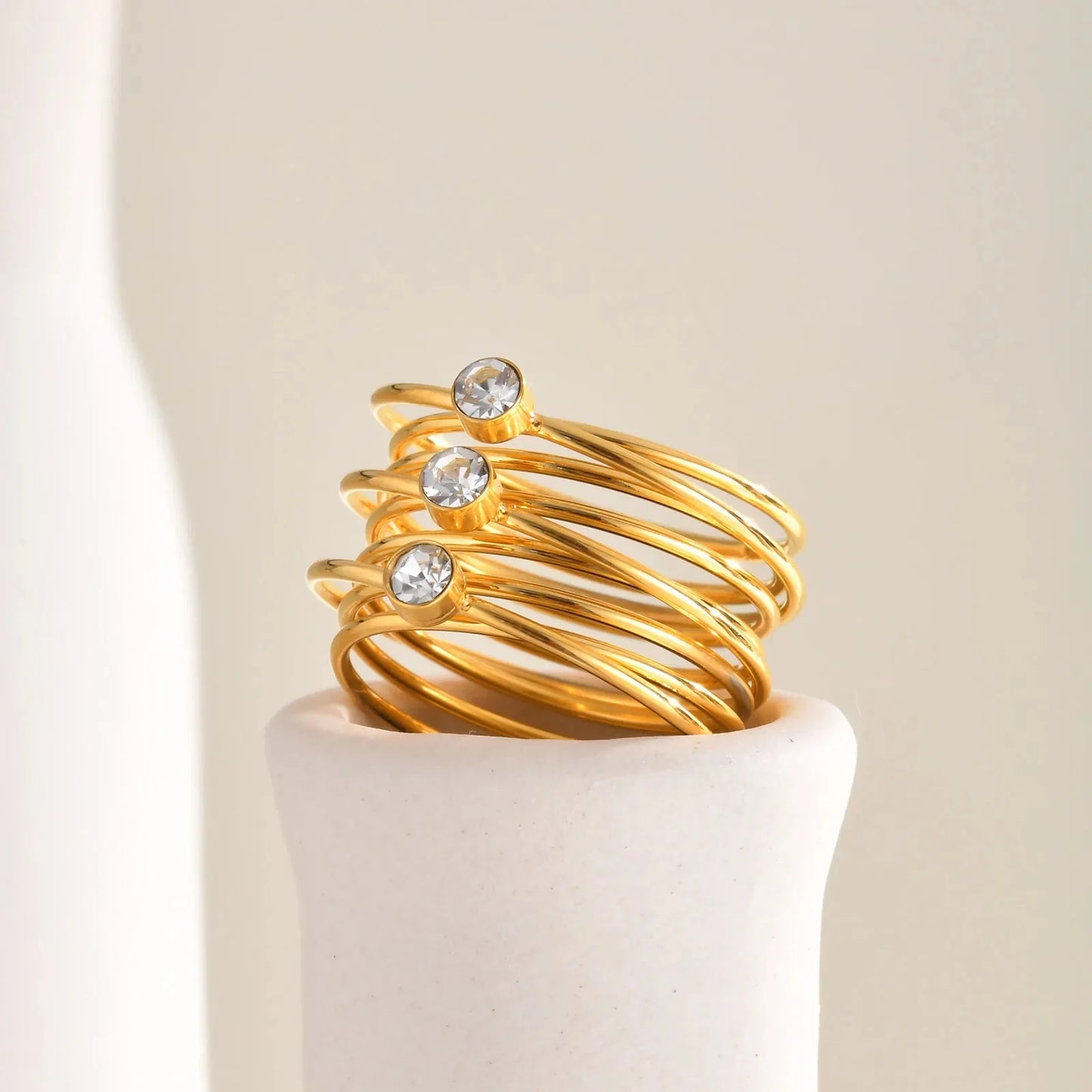 Brehn | 18k Mehrschichtige Dreifach-Diamantringe