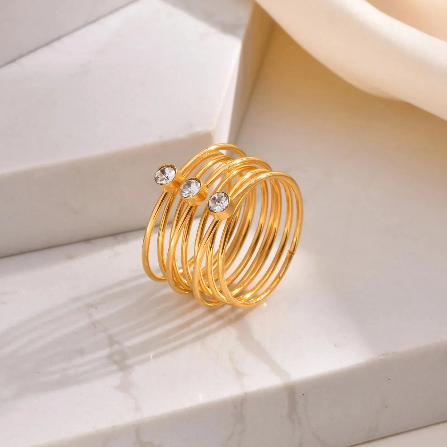 Brehn | 18k Mehrschichtige Dreifach-Diamantringe