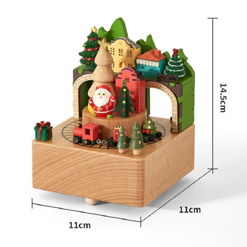 Dekorative Weihnachts-Spieluhr aus Holz