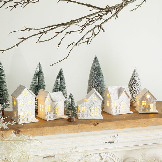 Weihnachtliches Holz-Deko-Set mit Beleuchtung