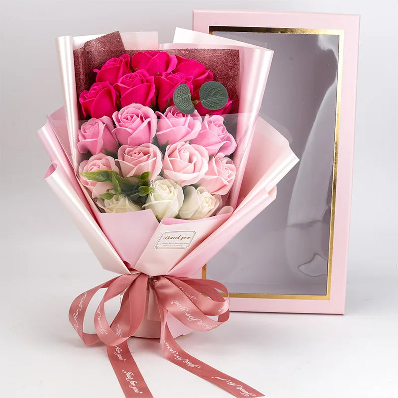 Romantischer Rosenstrauß aus Seife – Geschenk zum Valentinstag