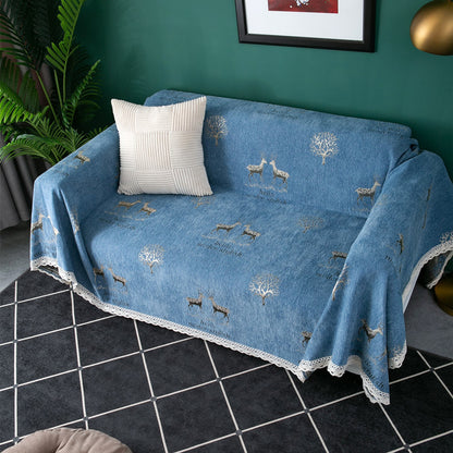 Dekorativer gestrickter Sofawurfteppich
