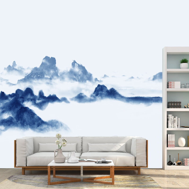 Brehn | Riesen Natur Landschaft Wandbild Aufkleber Blau Vlies Wandkunst für Heimdekoration, Personalisierte