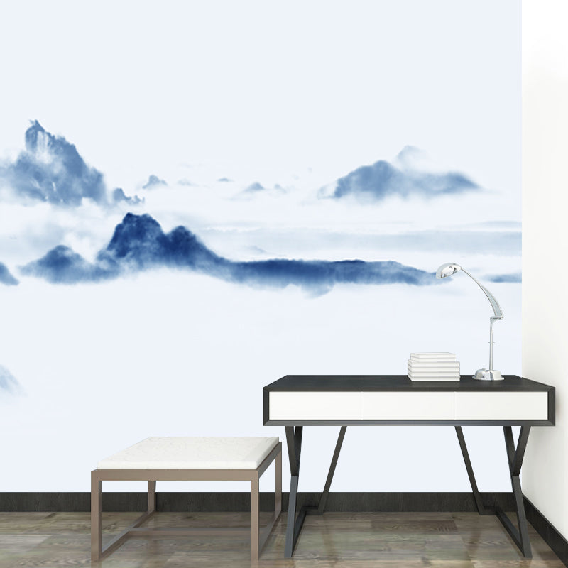 Brehn | Riesen Natur Landschaft Wandbild Aufkleber Blau Vlies Wandkunst für Heimdekoration, Personalisierte