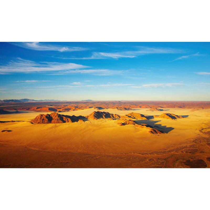 Brehn | Fotografie Barren Land Muurbehang voor Woonkamer, Geel-Blauw, Op Maat Gemaakt