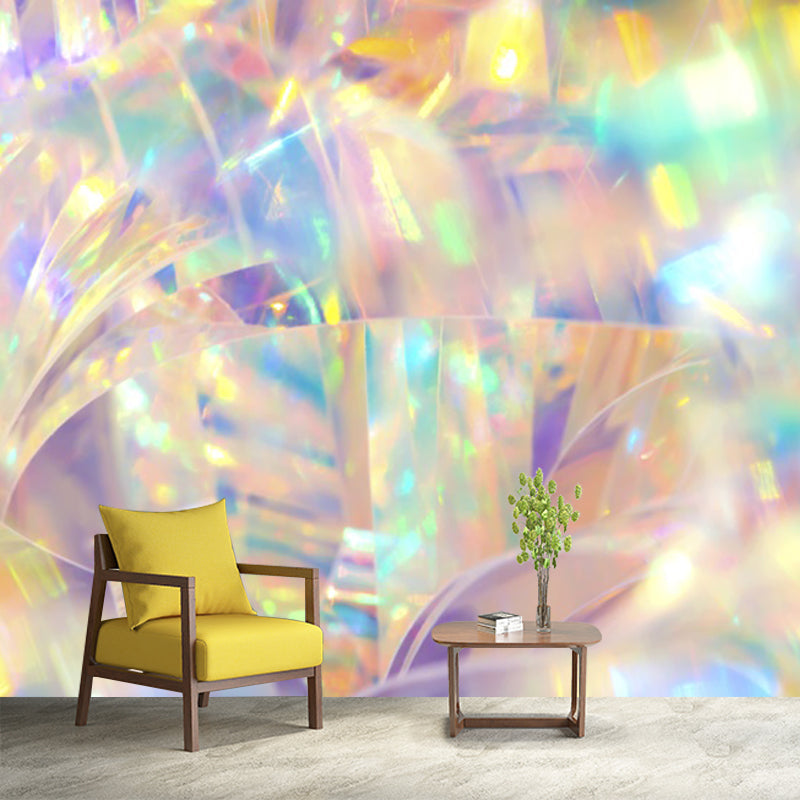 Brehn | Bright holographic pattern wall sticker for the living room, yellow, custom made available