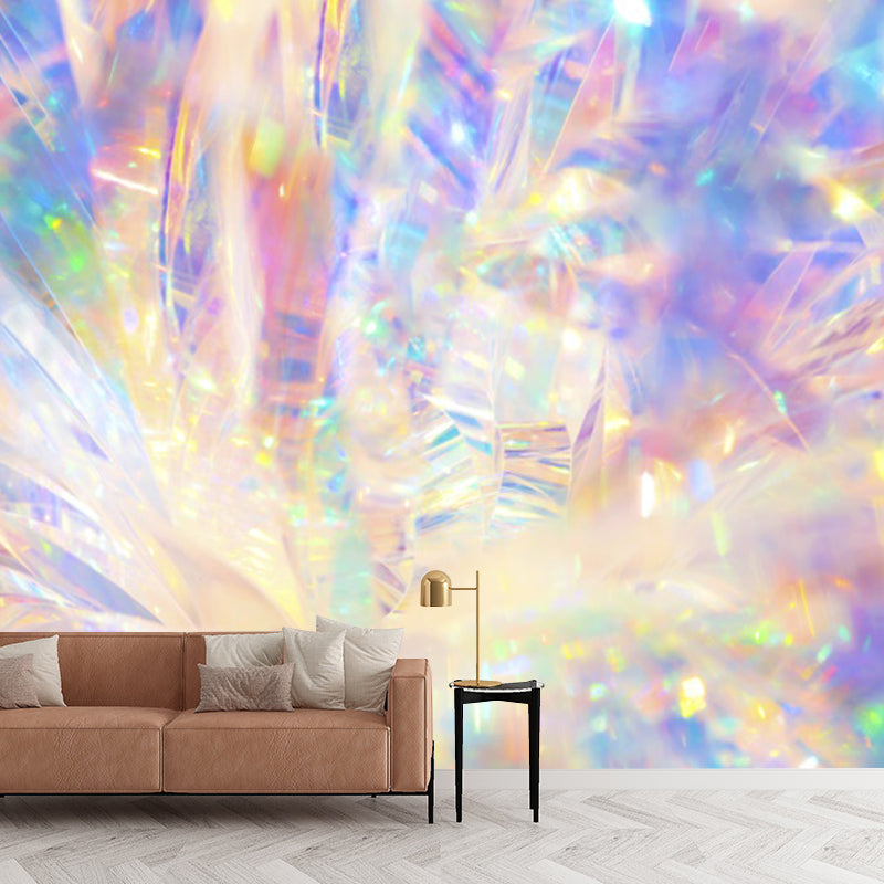 Brehn | Huge holographic pattern wall house yellow non-woven wall decoration for home decor, personalized