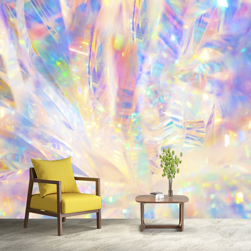 Brehn | Huge holographic pattern wall house yellow non-woven wall decoration for home decor, personalized