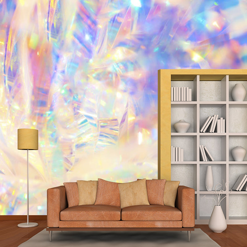 Brehn | Huge holographic pattern wall house yellow non-woven wall decoration for home decor, personalized