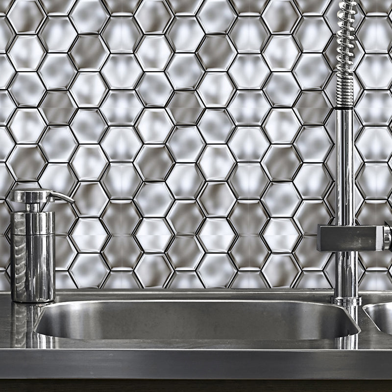Brehn | Stick On 3D Hexagon Wallpaper Panel Set Contemporary PVC Wandbekleding, 12,2 vierkante voet