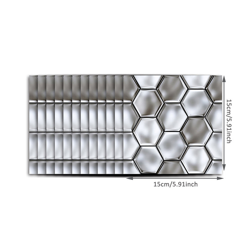 Brehn | Stick On 3D Hexagon Wallpaper Panel Set Contemporary PVC Wandbekleding, 12,2 vierkante voet