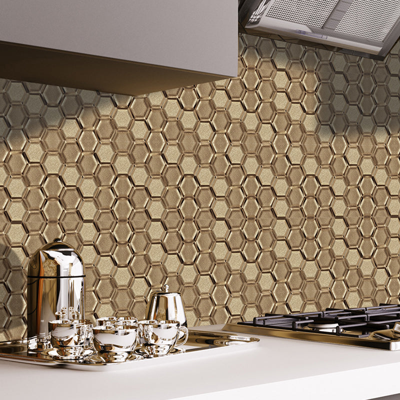 Brehn | Stick On 3D Hexagon Wallpaper Panel Set Contemporary PVC Wandbekleding, 12,2 vierkante voet