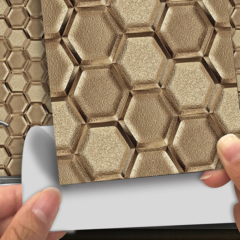 Brehn | Stick On 3D Hexagon Wallpaper Panel Set Contemporary PVC Wandbekleding, 12,2 vierkante voet