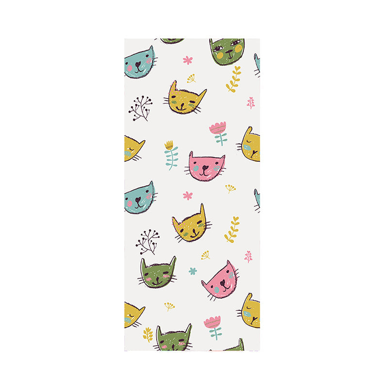 Brehn | Novelty Katze Kopf Wandpaneel Cartoon PVC Wanddekoration in Gelb, Peelen und Kleben