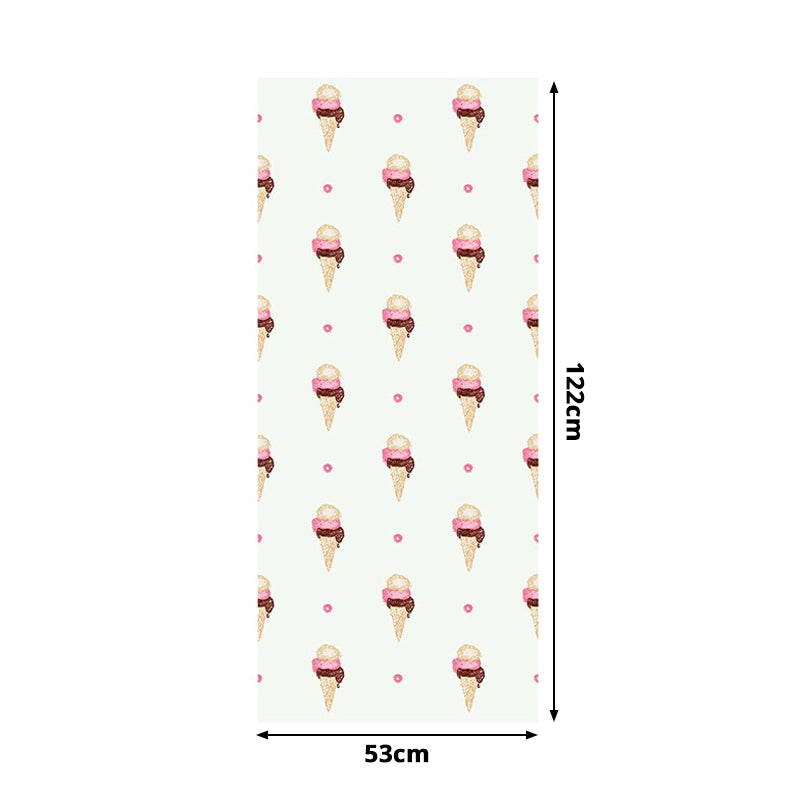 Brehn | Eiscreme Klebe Tapetenpaneele Cartoon Leckeres Essen Wandkunst in Braun, 4' x 20,5"