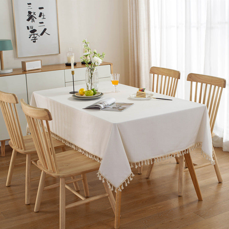 Elegante Fransen-Tischdecke