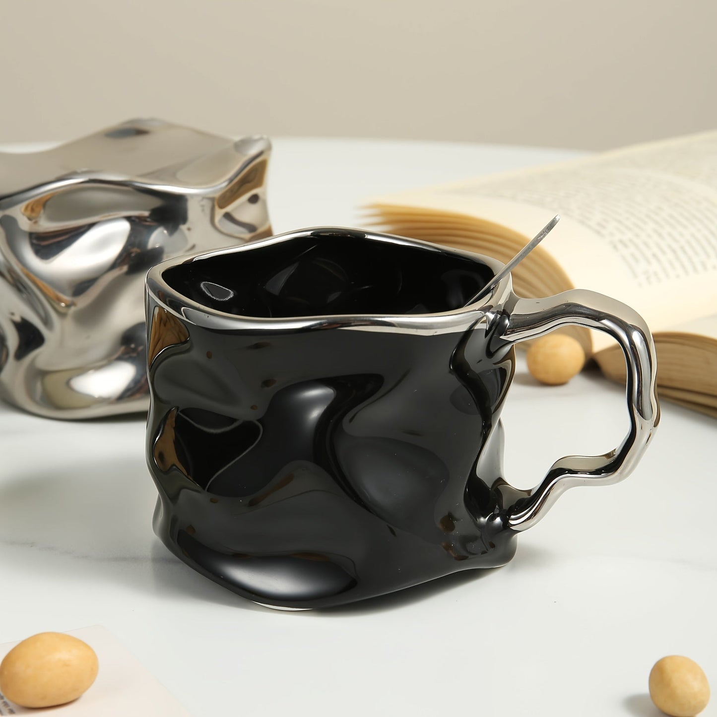 CreArt Becher – Handgemachte Keramiktasse mit einzigartigem zerknitterten Design | Brehn