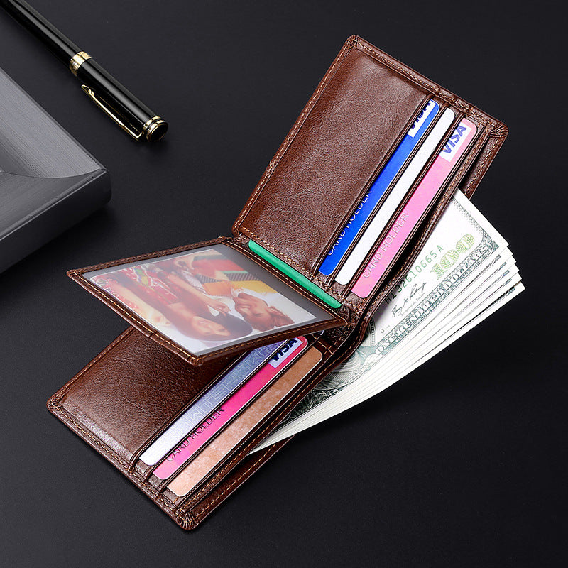 Premium strukturiertes Leder Dreifach-Wallet