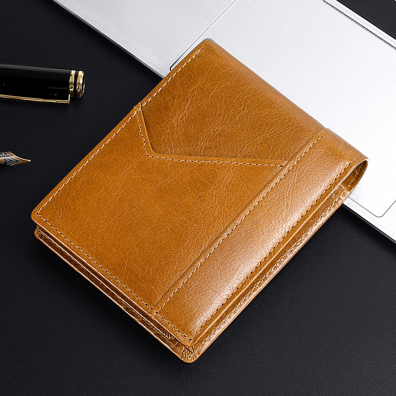 Premium strukturiertes Leder Dreifach-Wallet