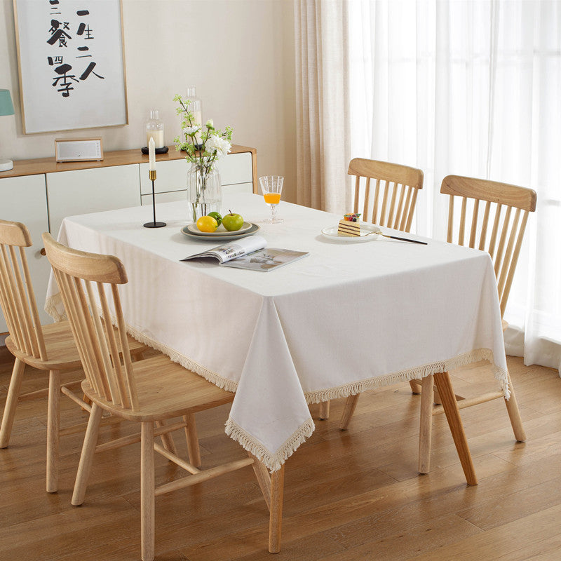 Elegante Fransen Tischdecke
