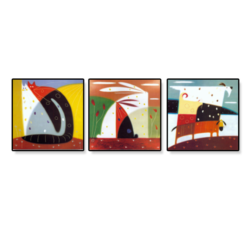 Brehn | Illustration Abstrakt Leinwanddruck Mehrfarbig Traditionelle Wandkunst für die Wohnraumgestaltung