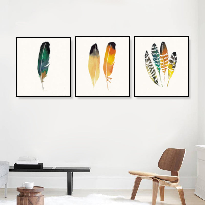 Brehn | Nordic Still Life Leinwandwandkunst Helle Farben Texturierte Wanddekoration für Treppen, Set von 3