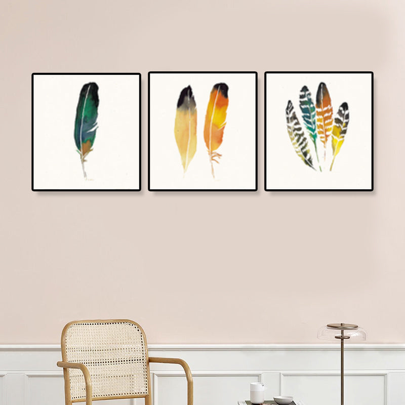 Brehn | Nordic Still Life Leinwandwandkunst Helle Farben Texturierte Wanddekoration für Treppen, Set von 3