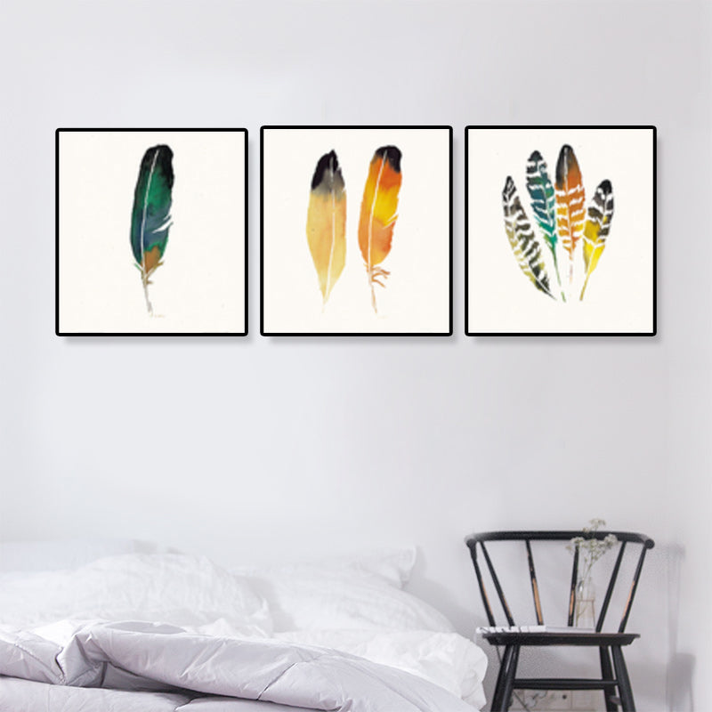 Brehn | Nordic Still Life Leinwandwandkunst Helle Farben Texturierte Wanddekoration für Treppen, Set von 3