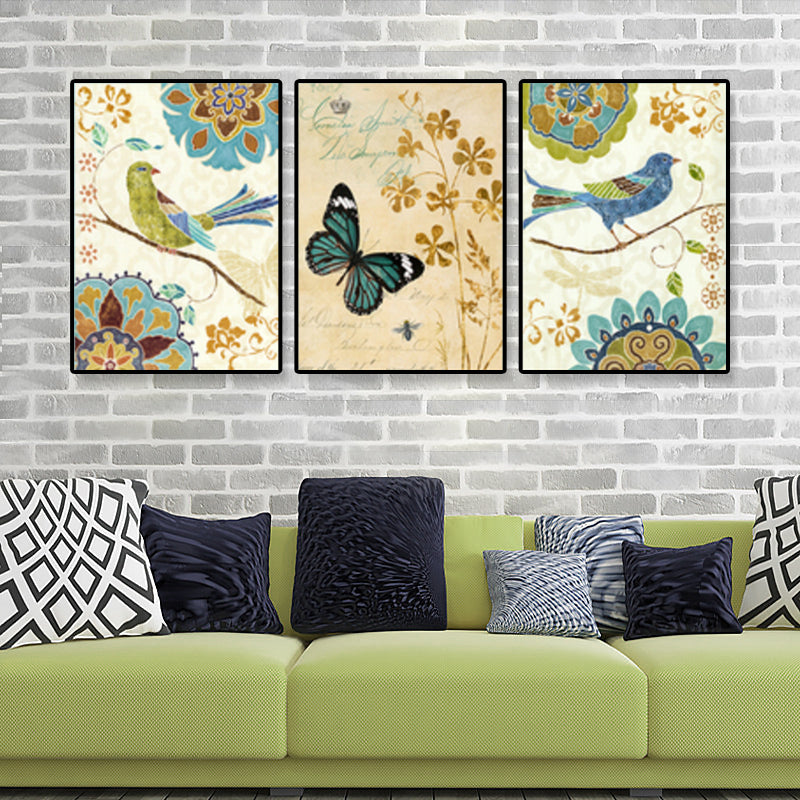 Brehn | Illustration Tier- und Blumen-Kunstdruck Bauernhaus Texturiertes Esszimmer Wanddekor