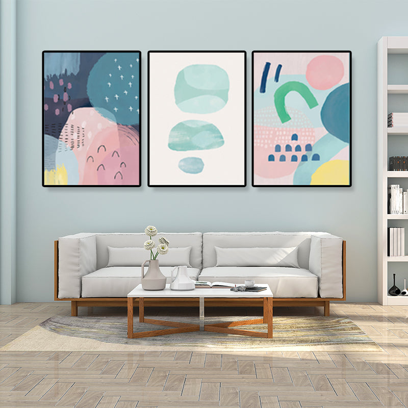 Brehn | Raindrops Wand Kunst Set Nordic Abstract Muster Leinwanddruck in Pastellfarben für Dekor
