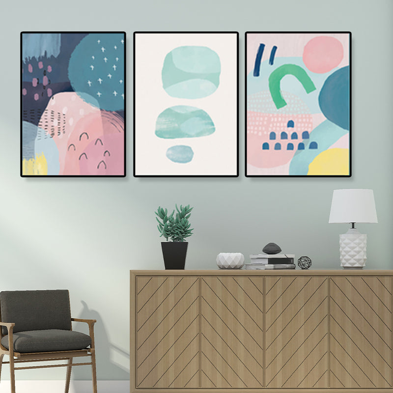 Brehn | Raindrops Wand Kunst Set Nordic Abstract Muster Leinwanddruck in Pastellfarben für Dekor