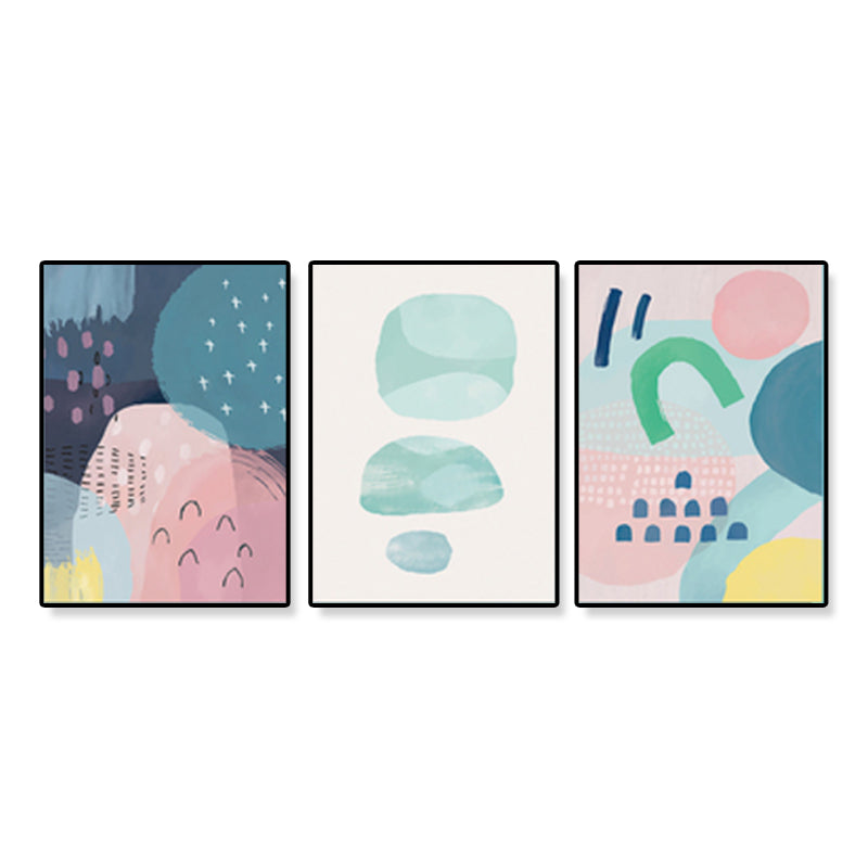 Brehn | Raindrops Wand Kunst Set Nordic Abstract Muster Leinwanddruck in Pastellfarben für Dekor