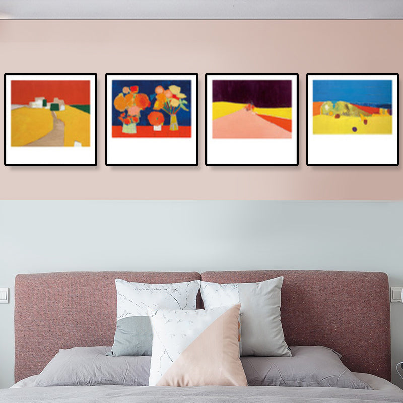 Brehn | Moderne Leinwand Wandkunst Pastell Landschaftsbild, mehrere Größen verfügbar (Set von 4)