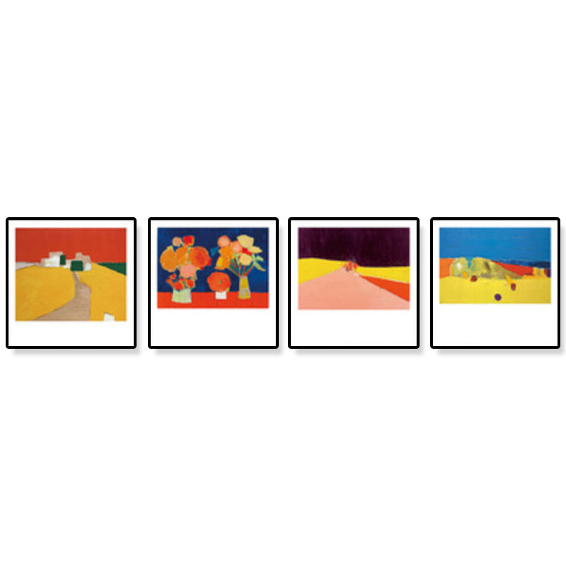 Brehn | Moderne Leinwand Wandkunst Pastell Landschaftsbild, mehrere Größen verfügbar (Set von 4)