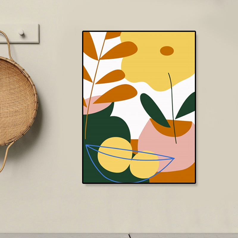 Brehn | Pastell Stillleben Leinwanddruck Illustration Obst und Geschirr Moderne Texturierte Wandkunst