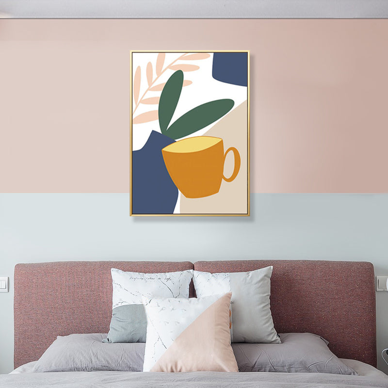 Brehn | Pastell Stillleben Leinwanddruck Illustration Obst und Geschirr Moderne Texturierte Wandkunst