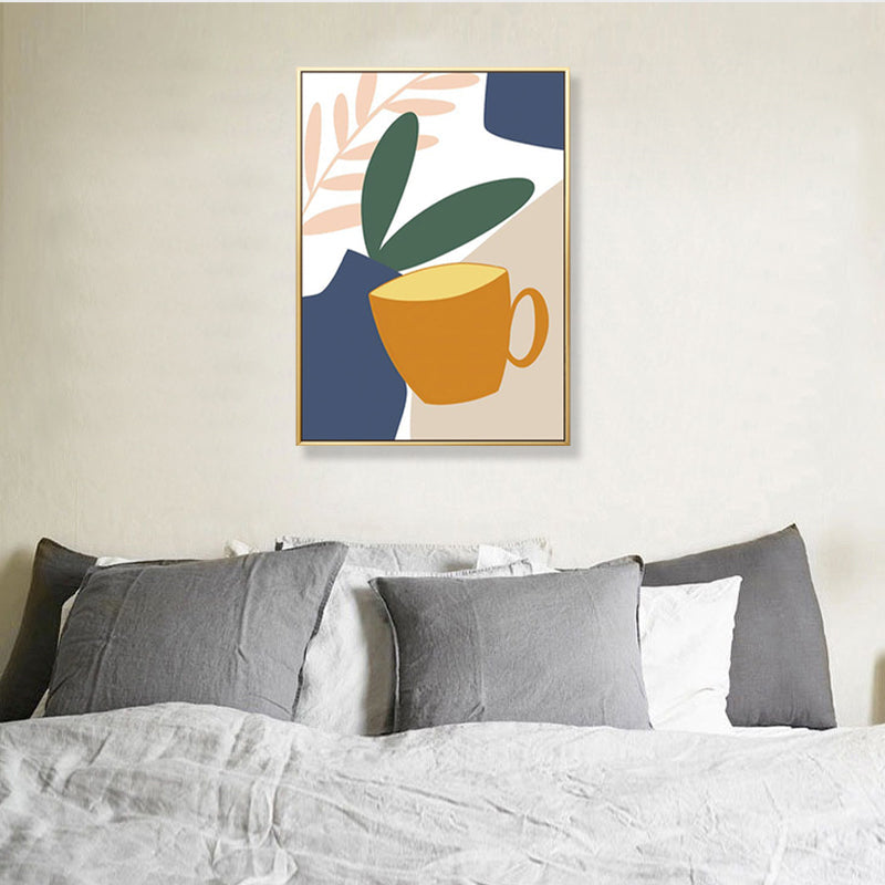 Brehn | Pastell Stillleben Leinwanddruck Illustration Obst und Geschirr Moderne Texturierte Wandkunst