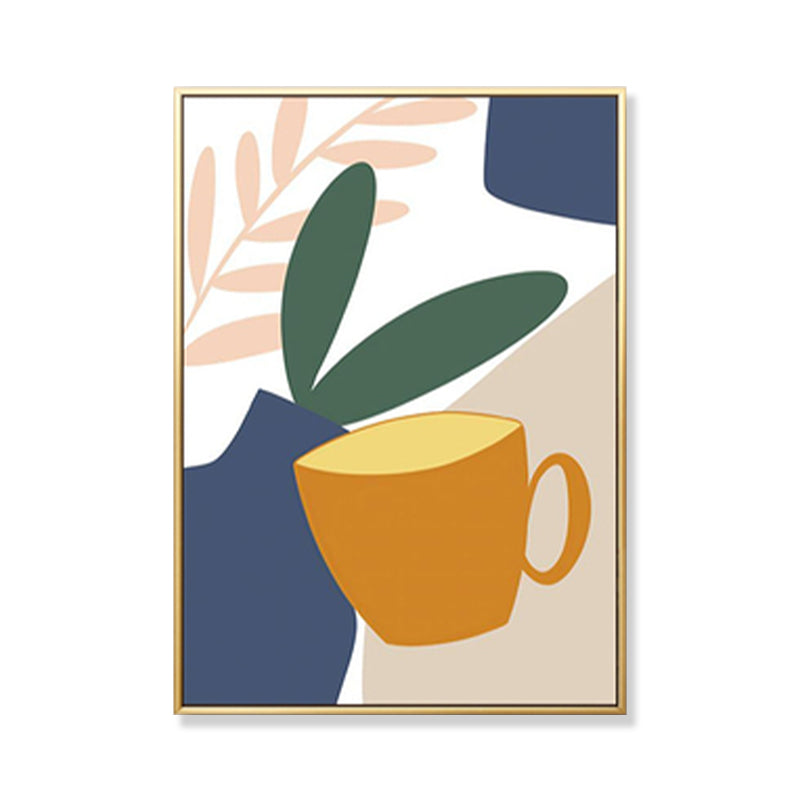 Brehn | Pastell Stillleben Leinwanddruck Illustration Obst und Geschirr Moderne Texturierte Wandkunst