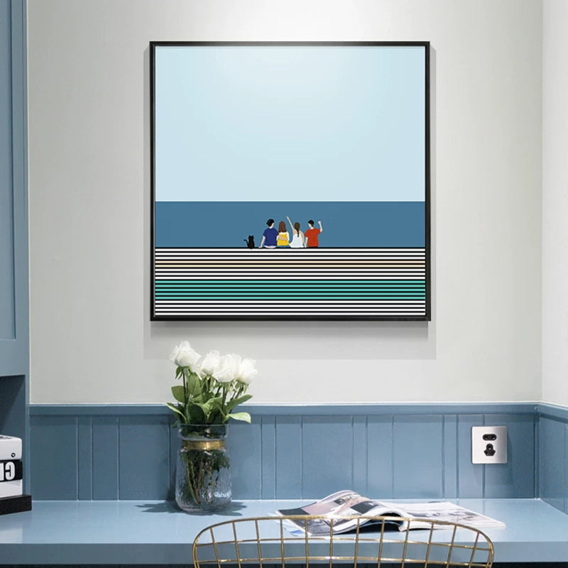 Brehn | Nordic Canvas Wandkunst Helle Farbige Illustrierte Figur Wanddekoration für das Mädchenzimmer