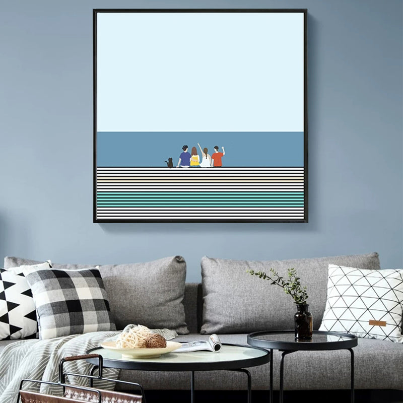 Brehn | Nordic Canvas Wandkunst Helle Farbige Illustrierte Figur Wanddekoration für das Mädchenzimmer