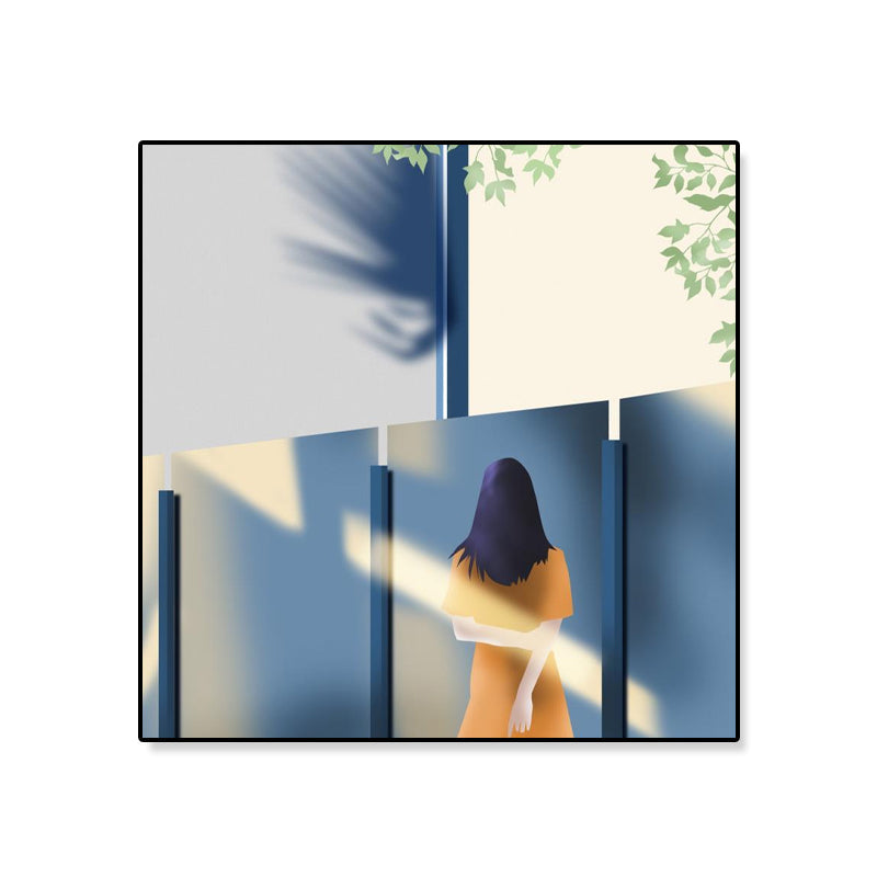 Brehn | Nordic Canvas Wandkunst Helle Farbige Illustrierte Figur Wanddekoration für das Mädchenzimmer