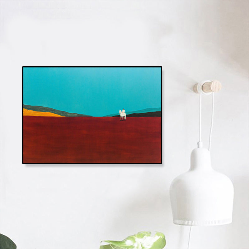 Brehn | Ölmalerei Landschaft Wandkunst Dunkle Farbe Minimalistischer Leinwanddruck für Hausinterieur