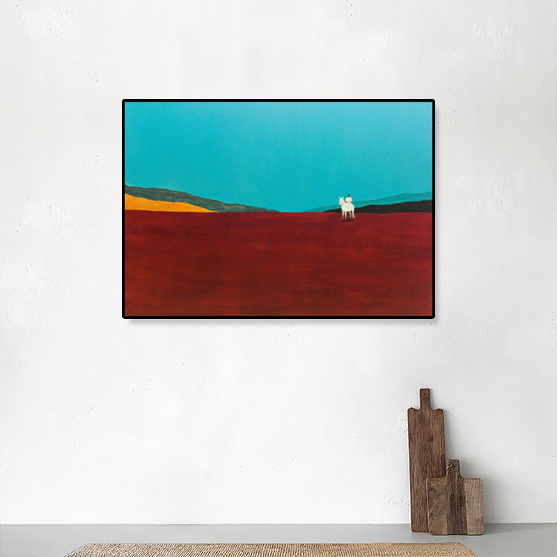 Brehn | Ölmalerei Landschaft Wandkunst Dunkle Farbe Minimalistischer Leinwanddruck für Hausinterieur