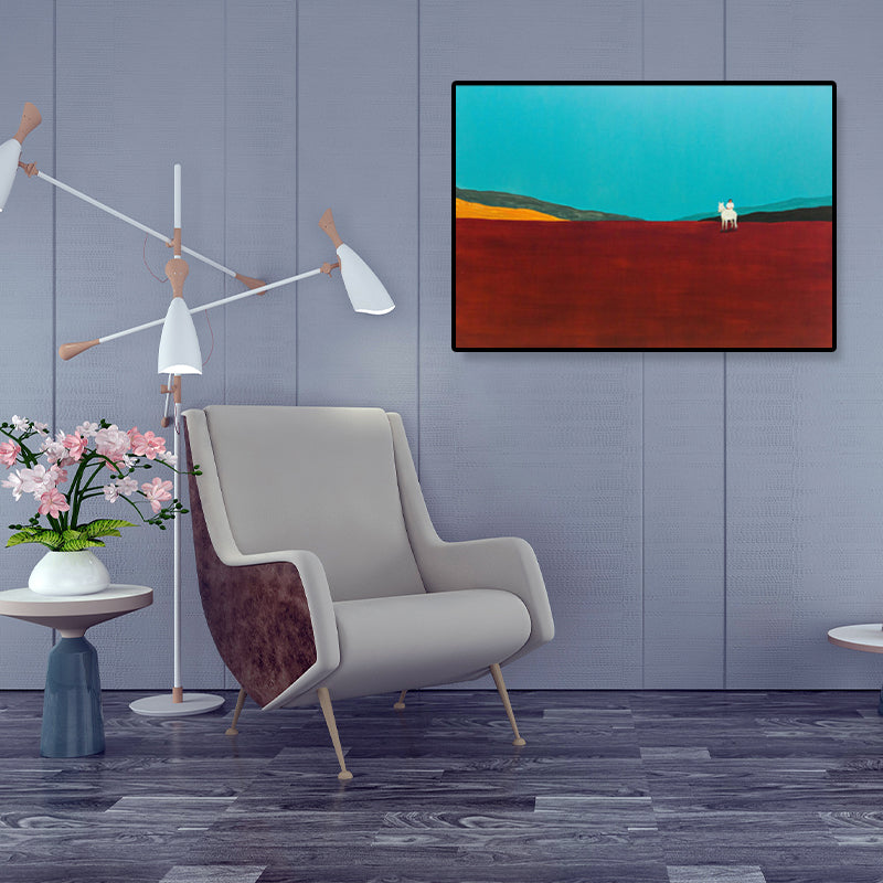 Brehn | Ölmalerei Landschaft Wandkunst Dunkle Farbe Minimalistischer Leinwanddruck für Hausinterieur