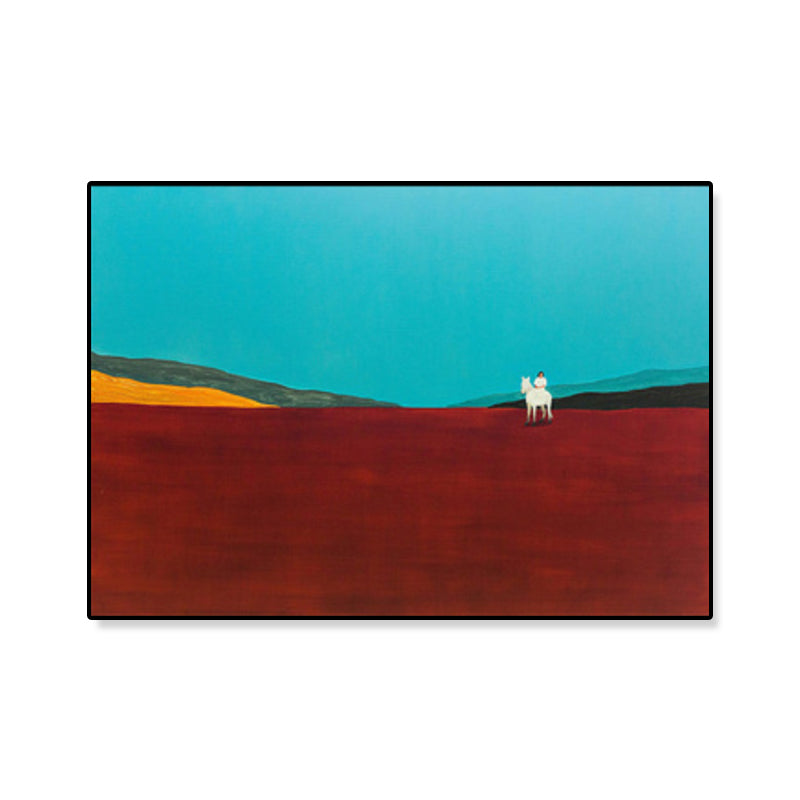 Brehn | Ölmalerei Landschaft Wandkunst Dunkle Farbe Minimalistischer Leinwanddruck für Hausinterieur