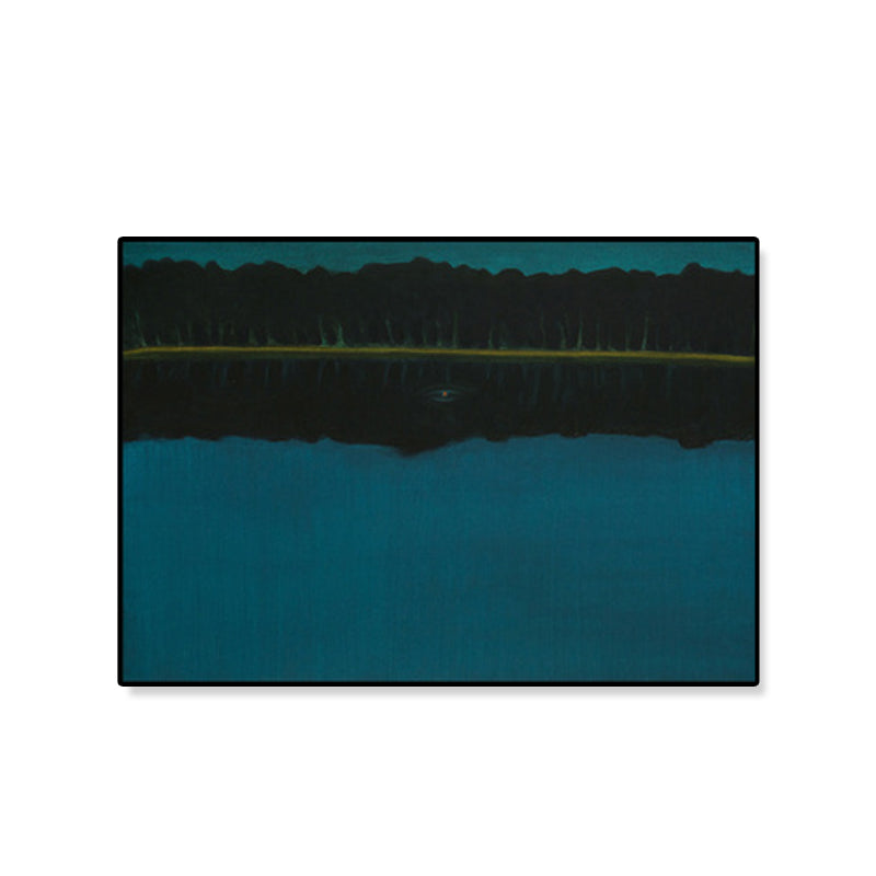 Brehn | Ölmalerei Landschaft Wandkunst Dunkle Farbe Minimalistischer Leinwanddruck für Hausinterieur