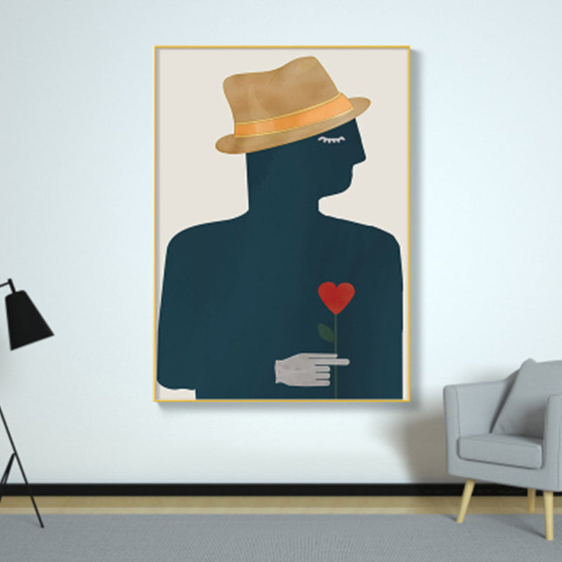 Brehn | Illustration Figur Porträt Leinwanddruck Dunkle Farbe Kubismus Wandkunst für Hausinterieur