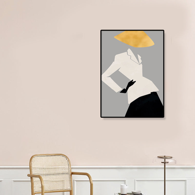 Brehn | Illustration Figur Porträt Leinwanddruck Dunkle Farbe Kubismus Wandkunst für Hausinterieur