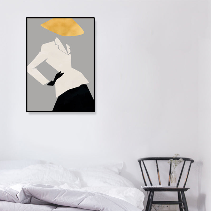 Brehn | Illustration Figur Porträt Leinwanddruck Dunkle Farbe Kubismus Wandkunst für Hausinterieur